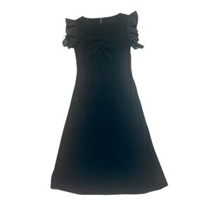 Elegant Black Ruffle Sleeve Dress